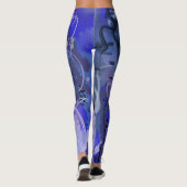Blaues abstraktes Gemälde Leggings (Rückseite)