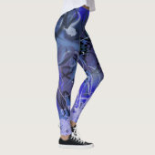 Blaues abstraktes Gemälde Leggings (Rechts)