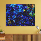 Blaues abstraktes Gemälde Leinwanddruck (Insitu (Wohnzimmer))
