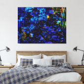 Blaues abstraktes Gemälde Leinwanddruck (Insitu (Schlafzimmer))
