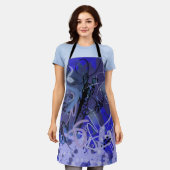 Blaues abstraktes Gemälde Schürze (Getragen)