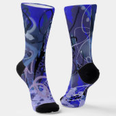 Blaues abstraktes Gemälde Socken (Gewinkelt)