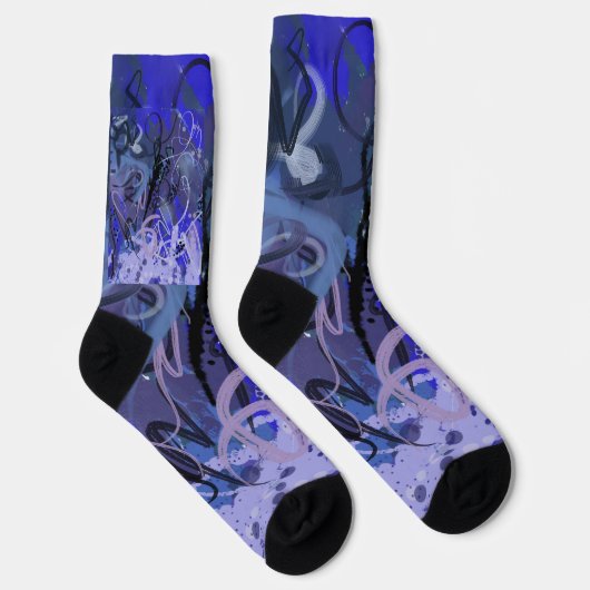 Blaues abstraktes Gemälde Socken (Rechts)