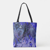 Blaues abstraktes Gemälde Tasche (Rückseite)