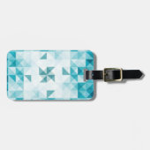 Blaues Abstraktes geometrisches Hintergrundbild Gepäckanhänger (Vorderseite horizontal)