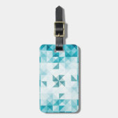 Blaues Abstraktes geometrisches Hintergrundbild Gepäckanhänger (Vorderseite vertikal)