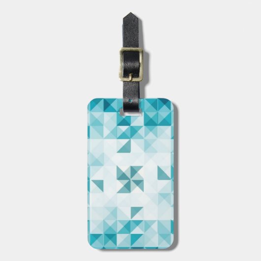 Blaues Abstraktes geometrisches Hintergrundbild Gepäckanhänger (Vorderseite vertikal)