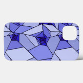 Blaues Abstraktes geometrisches Muster Case-Mate iPhone Hülle (Rückseite (Horizontal))