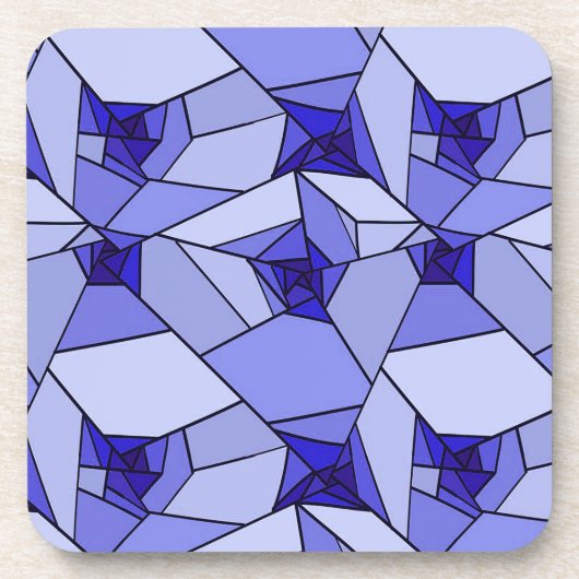 Blaues Abstraktes geometrisches Muster Getränkeuntersetzer (Vorderseite)