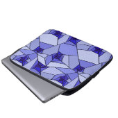 Blaues Abstraktes geometrisches Muster Laptopschutzhülle (Vorne Knopf)