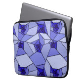Blaues Abstraktes geometrisches Muster Laptopschutzhülle (Vorderseite Links)
