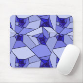 Blaues Abstraktes geometrisches Muster Mousepad (Mit Mouse)