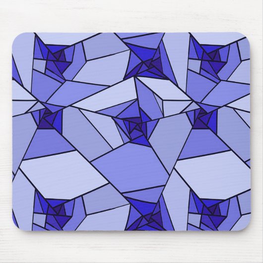 Blaues Abstraktes geometrisches Muster Mousepad (Vorne)