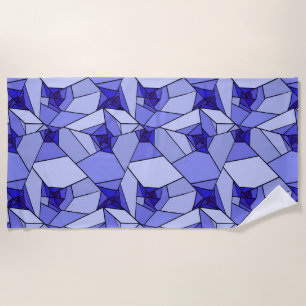Blaues abstraktes geometrisches Muster Strandtuch