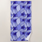 Blaues Abstraktes geometrisches Muster Strandtuch (Vorderseite)
