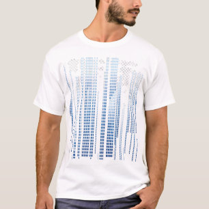 Blaues abstraktes geometrisches T-Shirt - Moderne