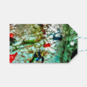 Blaues abstraktes Geschenketikett, Blaues abstrakt Geschenkanhänger (Vorderseite (Horizontal))