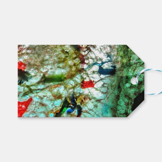 Blaues abstraktes Geschenketikett, Blaues abstrakt Geschenkanhänger (Vorderseite (Horizontal))