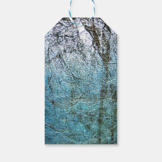 Blaues abstraktes Geschenketikett, Blaues abstrakt Geschenkanhänger (Rückseite)