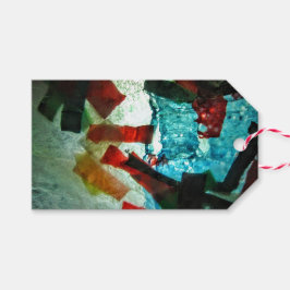 Blaues abstraktes Geschenketikett, Blaues Meer abs Geschenkanhänger