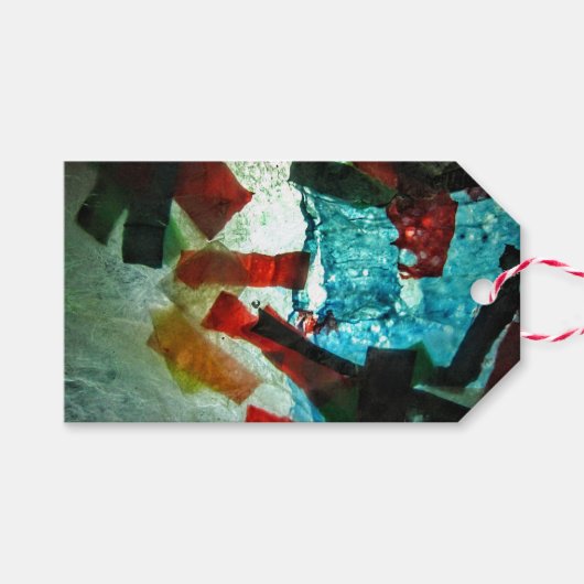 Blaues abstraktes Geschenketikett, Blaues Meer abs Geschenkanhänger (Vorderseite (Horizontal))