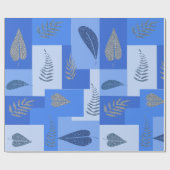 Blaues abstraktes Geschenkpapier (Flach)