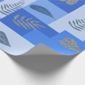 Blaues abstraktes Geschenkpapier (Ecke)