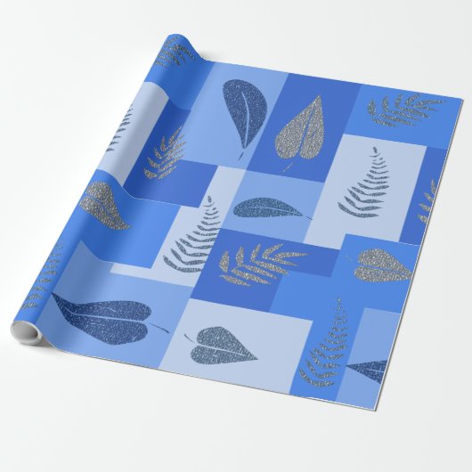 Blaues abstraktes Geschenkpapier (Ungerollt)