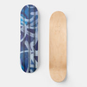 Blaues abstraktes Grafitti Muster Skateboard (Vorderseite)
