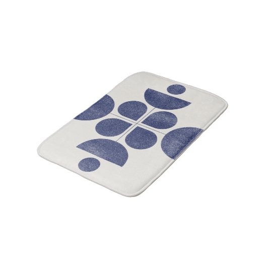 Blaues abstraktes Halbjahrsmuster Badematte (Schrägansicht)