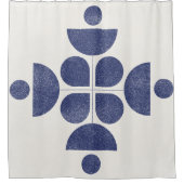 Blaues abstraktes Halbjahrsmuster Duschvorhang (Vorderseite)