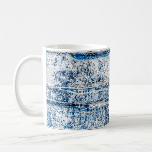 Blaues abstraktes Hintergrunddesign abstrakt, alte Kaffeetasse (Links)
