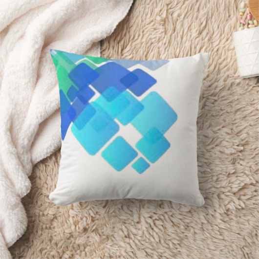 Blaues abstraktes Kissen (Decke)