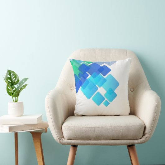 Blaues abstraktes Kissen (Stuhl )