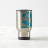 Blaues abstraktes Kreisdesign Reisebecher (Mittel)