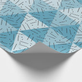 Blaues Abstraktes Kunstdreieck-Muster Geschenkpapier (Ecke)