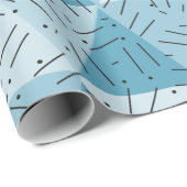 Blaues Abstraktes Kunstdreieck-Muster Geschenkpapier (Rolleneckpunkt)