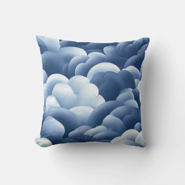 Blaues abstraktes Kunstkissen Kissen (Vorderseite)