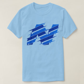 Blaues abstraktes Logo-T-Shirt | Moderne futuristi T-Shirt