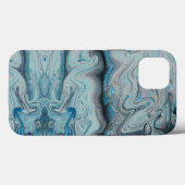 Blaues abstraktes Marmor-iPhone 13 Case. Case-Mate iPhone Hülle (Rückseite (Horizontal))