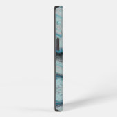 Blaues abstraktes Marmor-iPhone 13 Case. iPhone Hülle (Rechte Seite)