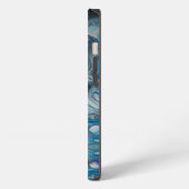 Blaues abstraktes Marmor-iPhone 13 Case. iPhone Hülle (Linke Seite)