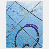 Blaues Abstraktes Mosaik Fleecedecke (Vorderseite)