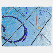 Blaues Abstraktes Mosaik Fleecedecke (Vorderseite (Horizontal))