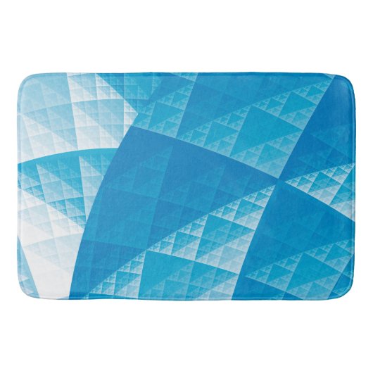 Blaues abstraktes Muster Badematte (Vorderseite)