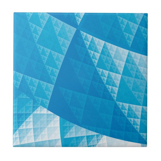 Blaues abstraktes Muster Fliese (Vorderseite)