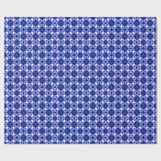 Blaues Abstraktes Muster Geschenkpapier (Flach)