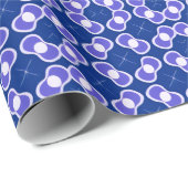 Blaues Abstraktes Muster Geschenkpapier (Rolleneckpunkt)
