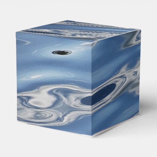 Blaues abstraktes Muster Geschenkschachtel (Rückseite)