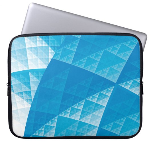 Blaues abstraktes Muster Laptopschutzhülle (Vorderseite)